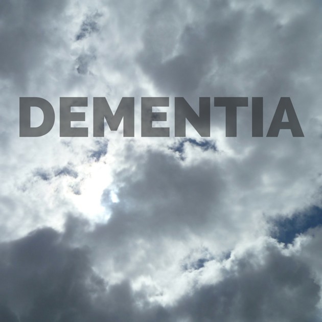 Dementia on cloudy background