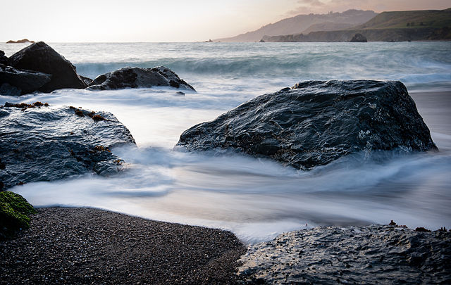 Rocks and surf on Goat Rock Beach