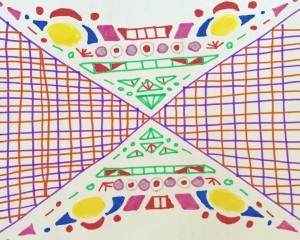 Detailed colorful felt tip doodle